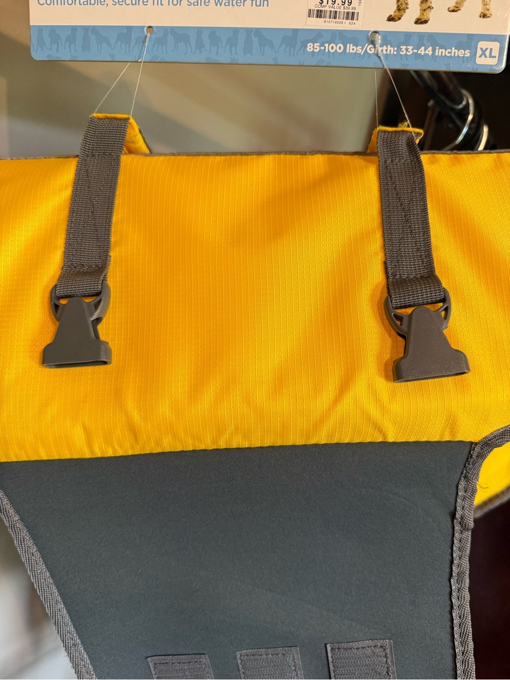 Outward Hound Bright Yellow Dog Life Vest with Black Trim - Picture 8 of 9